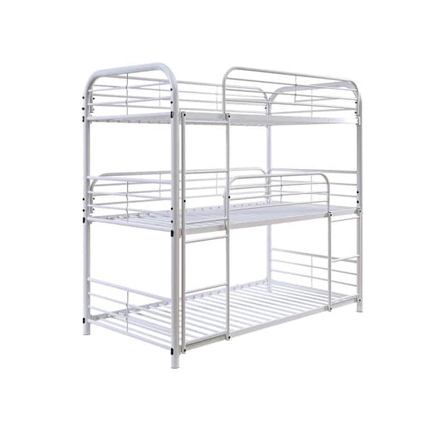 Furniture of America Laika White Triple Twin Bunk Bed