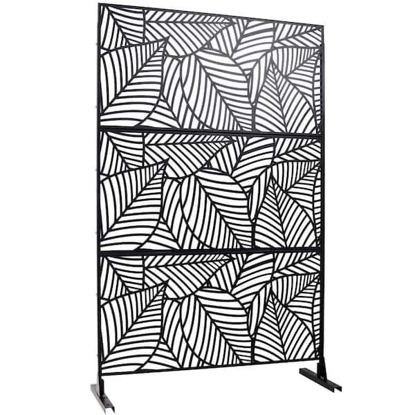 6.3 ft. H x 4 ft. W White Outdoor Privacy Screen Metal Garden Fence Panels Freestanding Decorative Screen Panel