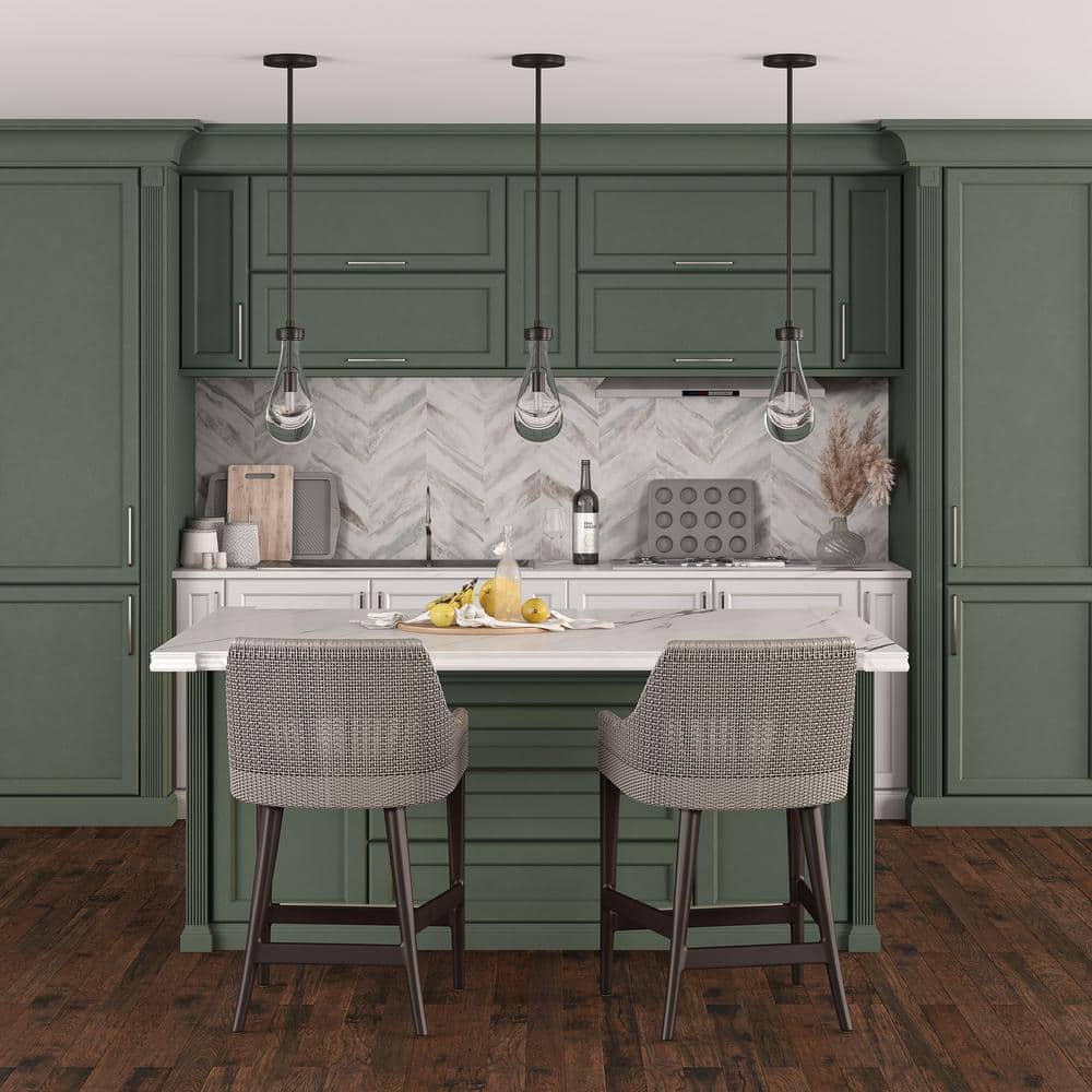 Mini Twyla LED Pendant in Blackened Bronze with Clear Glass Shade