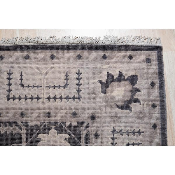 Charcoal 10 ft. x 14 ft. Hand Knotted Wool Traditional Oushak Area Rug