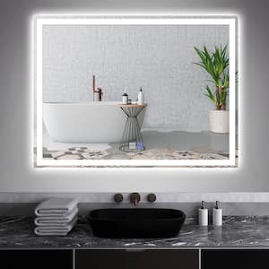 48 in. W x 36 in. H Rectangular Frameless Anti-Fog Backlit Frontlit Wall Mount LED Bathroom Vanity Mirror in Silver