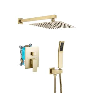 Single Handle 1 -Spray Pattern Shower Faucet 2.5 GPM with Pressure Balance Anti Scald in Brushed Gold