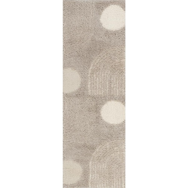 Maren Hazy Swirls Light Brown 3 ft. x 10 ft. Indoor Runner Rug