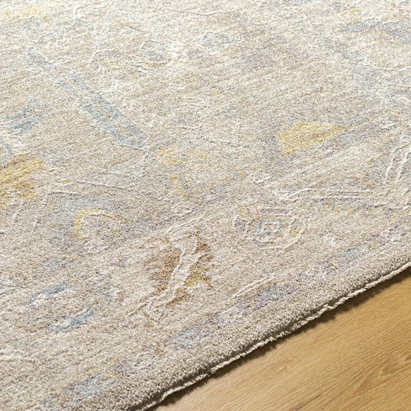 Avant Garde 8 ft. Round Brown Border Indoor Area Rug