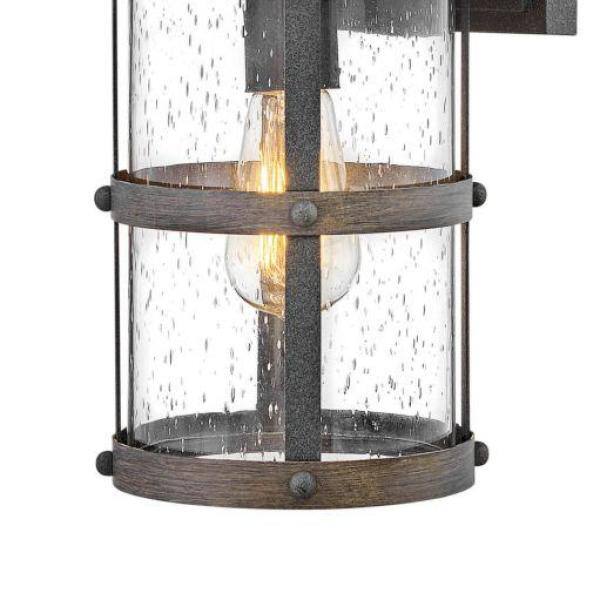 HINKLEY - Hinkley Lakehouse Small Outdoor Wall Mount Lantern, Aged Zinc