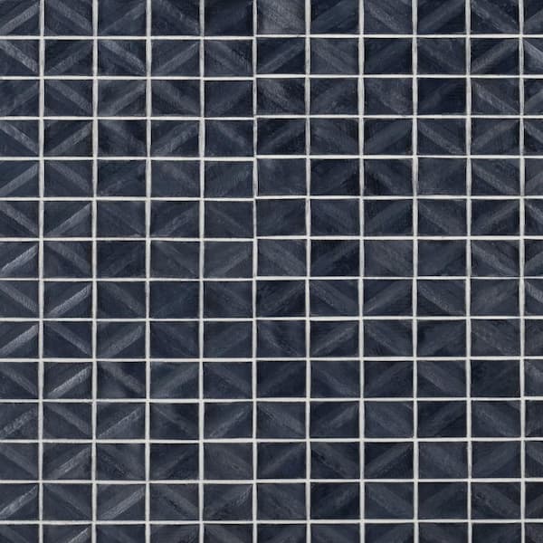 Ivy Hill Tile Argent Sapphire 11.5 in. x 11.5 in. Matte Glass Wall Mosaic Tile (0.91 sq. ft./Each)