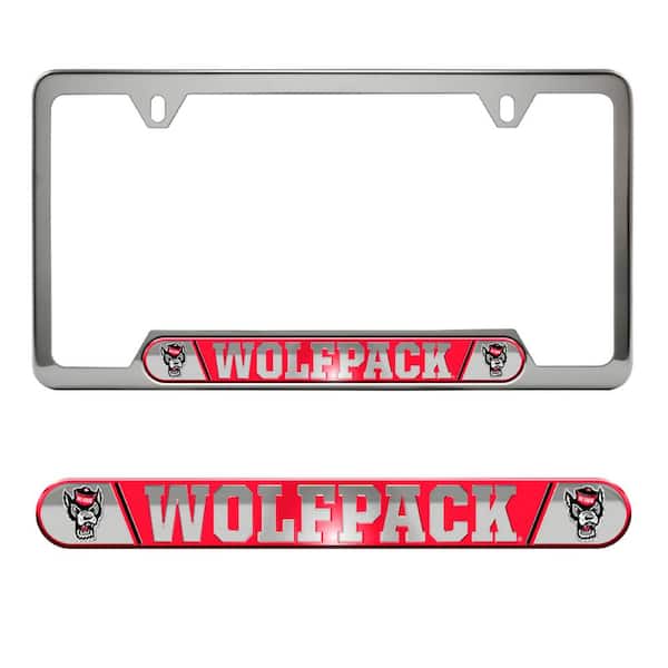 FANMATS NC State Wolfpack Embossed License Plate Frame 6.25 in. x 12.25 in.