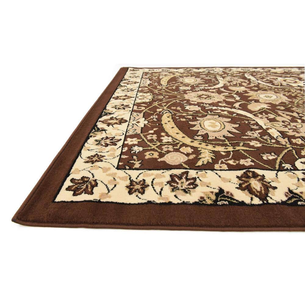 Handmade Espahan Brown Synthetic 6' x 9' Easy-Care Area Rug
