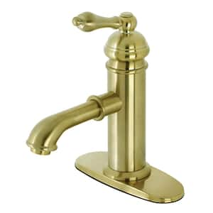 American Classic Single Handle Single Hole Bathroom Faucet in Brushed Brass