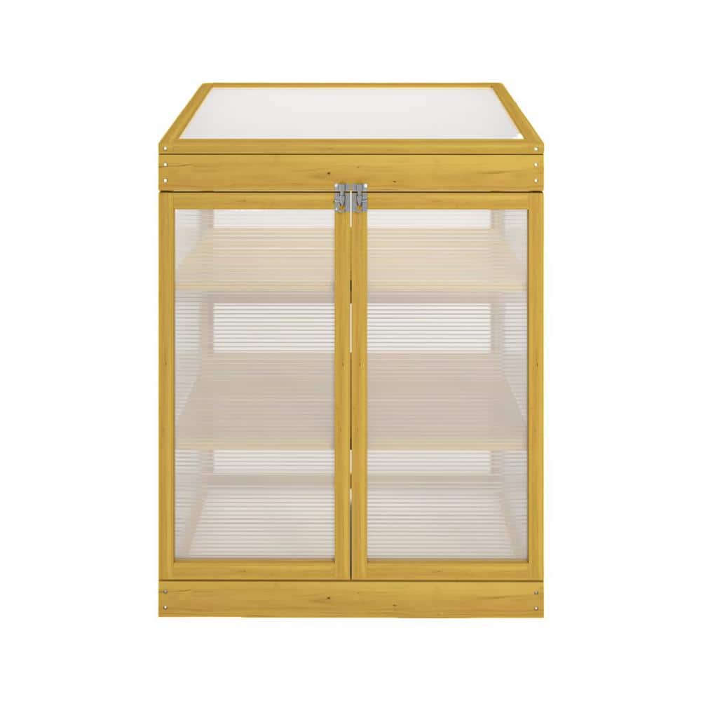 29.53 in. W x 20.10 in. D x 37.80 in. H Mini Outdoor Wooden Cold Frame Gree