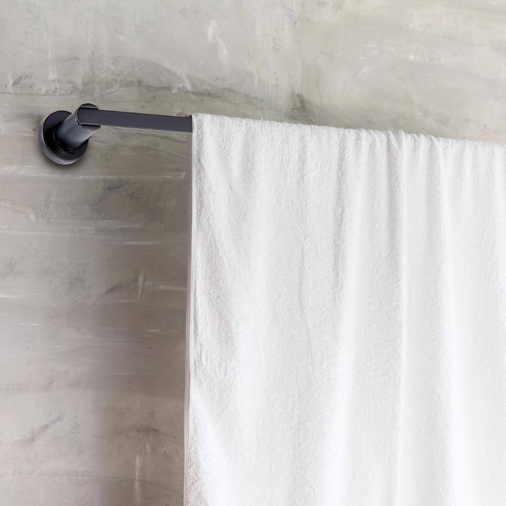 Matte Black Contemporary Wall Mounted Towel Bar, 24-inch