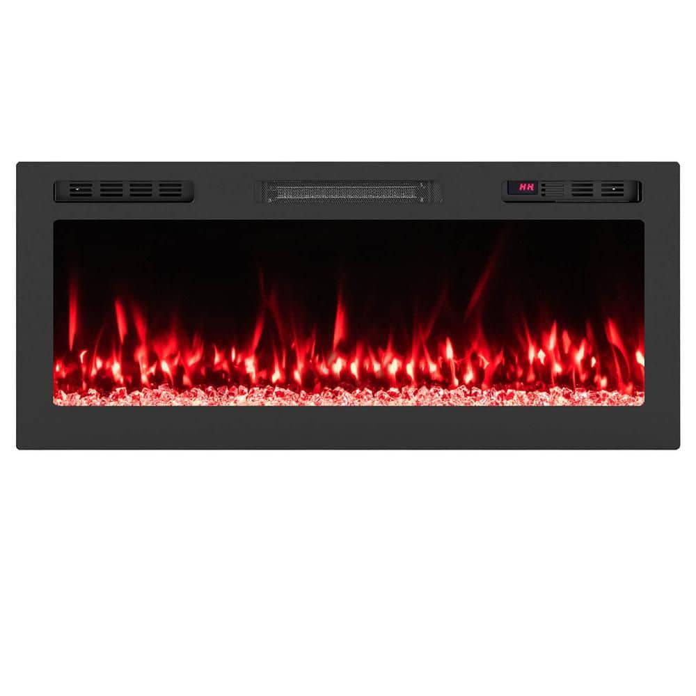 42 in. Wall Mount Metal Smart WiFi Electric Fireplace Work with Alexa and Google Assistant and Recessed in Black price history on PriceWatchPro