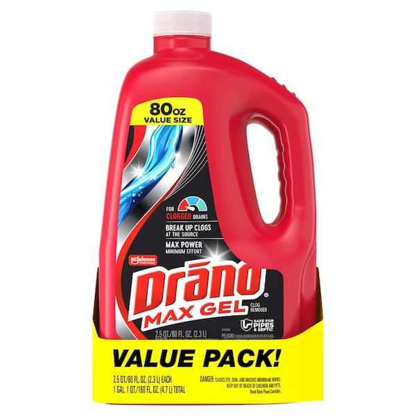 Drano 80 oz. Max Gel Clog Remover (Twin-Pack) (2-Count) 695687 - The ...