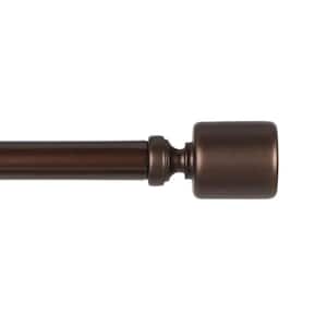 Rino 36 in. - 72 in. Adjustable Length 1 in. Dia Single Curtain Rod Kit in Oil Rubbed Bronze with Finial