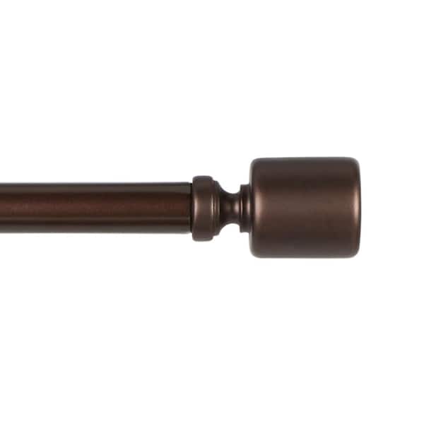 EXCLUSIVE HOME Rino 36 in. - 72 in. Adjustable Length 1 in. Dia Single Curtain Rod Kit in Oil Rubbed Bronze with Finial