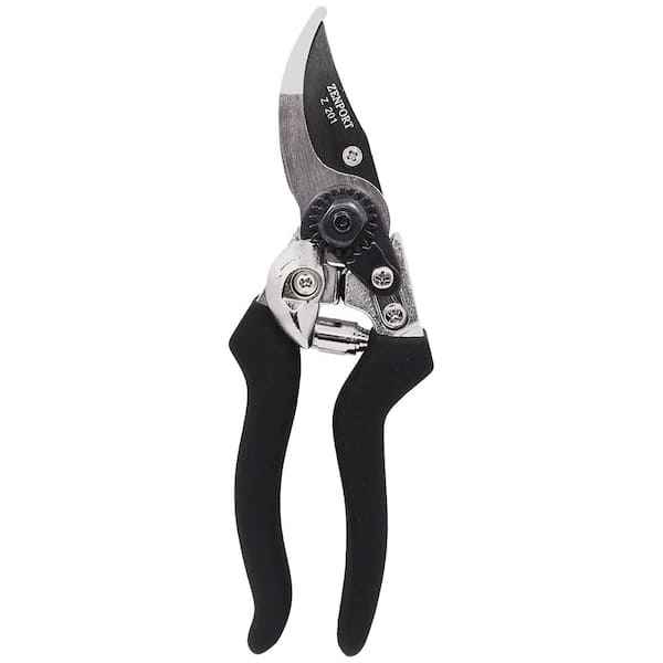 Zenport 8 in. Bypass Euro Steel Heavy-Duty Pruner with Black Handles