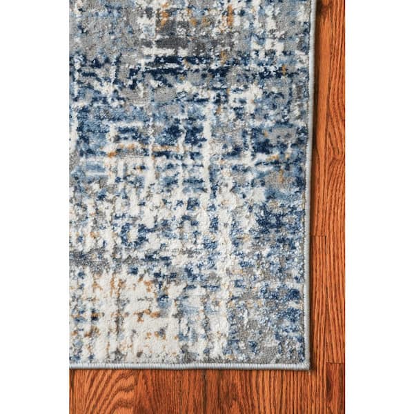 Austin Elegance Blue 7 ft. 10 in. x 7 ft. 10 in. Round Rug