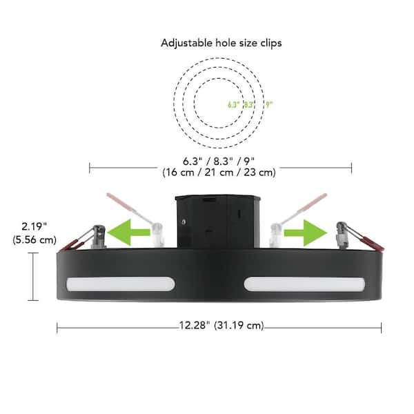 Flexinstall 10 in. Matte Black Cut Out Integrated LED Recessed Ceiling Light with 5CCT Plus DuoBright