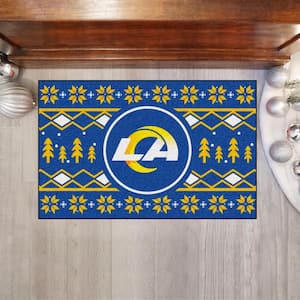 Los Angeles Rams Holiday Sweater Navy 1.5 ft. x 2.5 ft. Starter Area Rug
