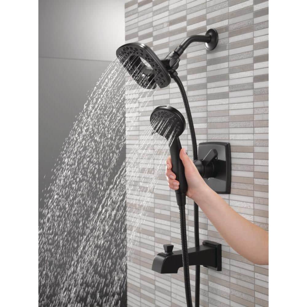 Matte Black Stainless Steel Dual-Function Tub and Shower Faucet Set