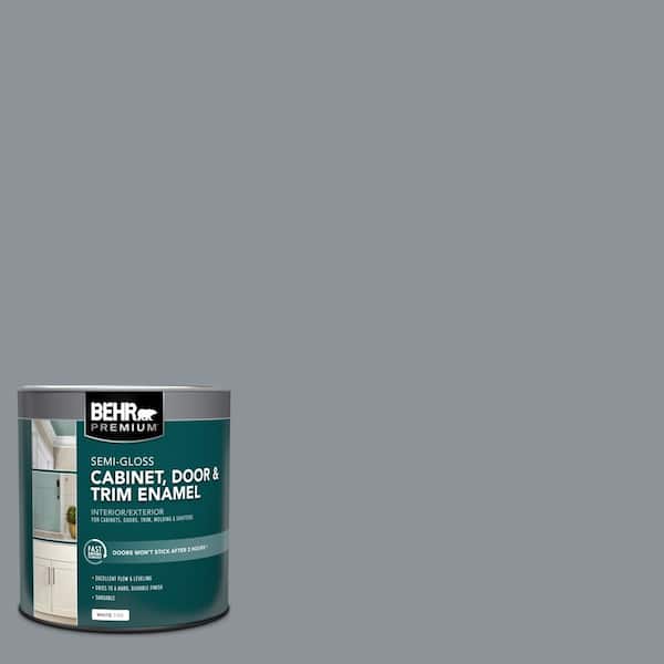 BEHR PREMIUM 1 qt. #PPU18-04 Dark Pewter Semi-Gloss Enamel Interior/Exterior Cabinet, Door & Trim Paint