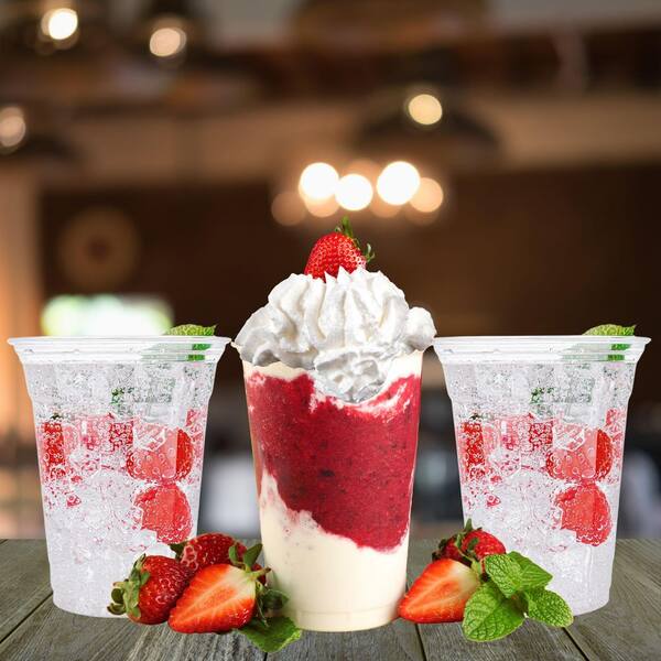 Abena Compostable PLA Disposable Cups | 10 Oz Plant-Based Clear Cups - 50 Count