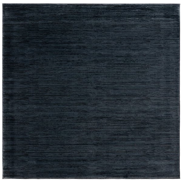 Vision Black 10 ft. x 10 ft. Solid Marle Square Area Rug