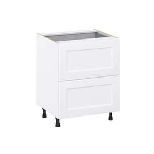 Wallace Painted Warm White Shaker Assembled Base Kitchen Cabinet with 3-Drawers 27 in. W x 34.5 in. H x 24 in. D