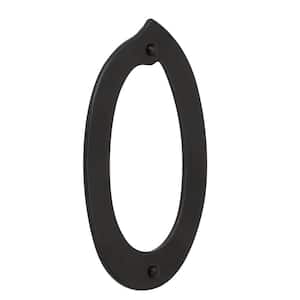 4 in. Black Nail-On Aluminum House Number 0