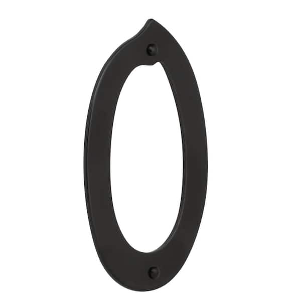 Everbilt 4 in. Black Nail-On Aluminum House Number 0