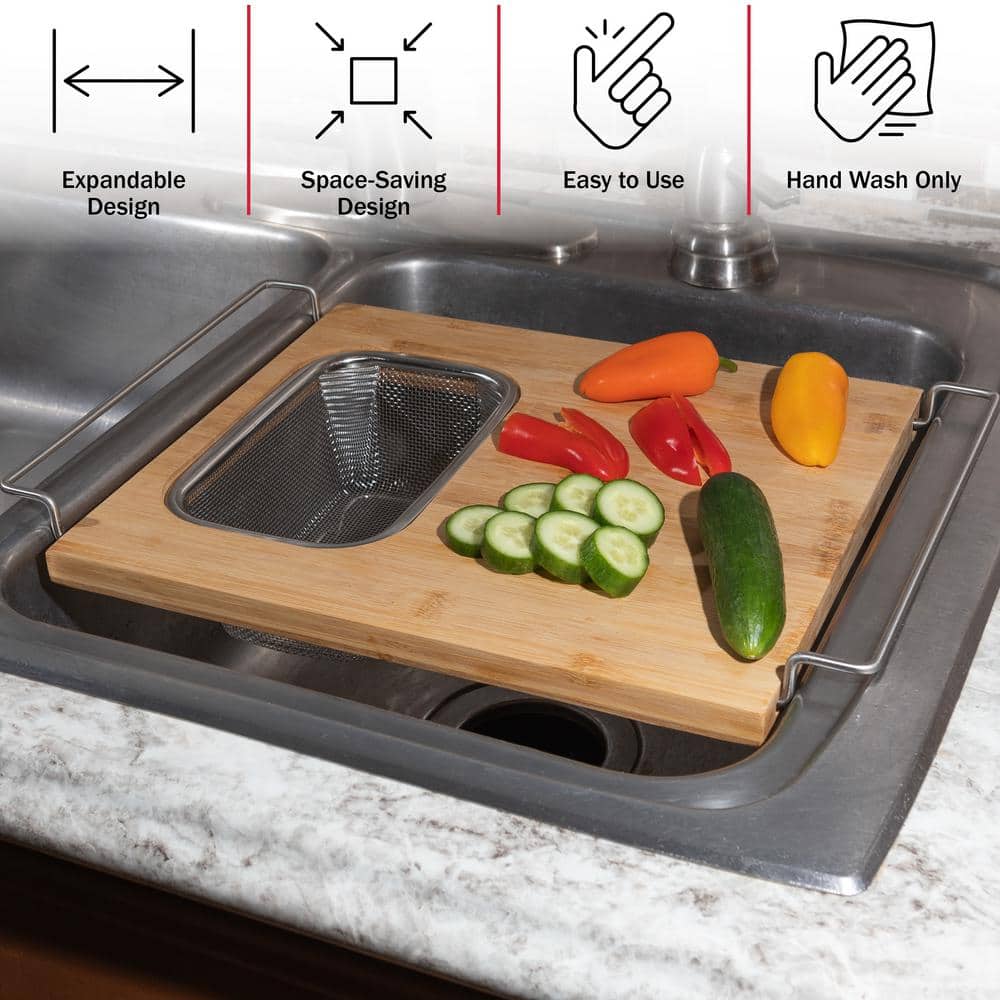 13.2in x 11.5in 2 in 1 Cutting Board with Strainer - thumbnail 2