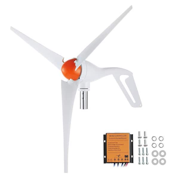 500-Watt Wind Turbine Generator 12-Volt 3-Blade Wind Power Generator with MPPT Controller, Adjustable Direction for Home