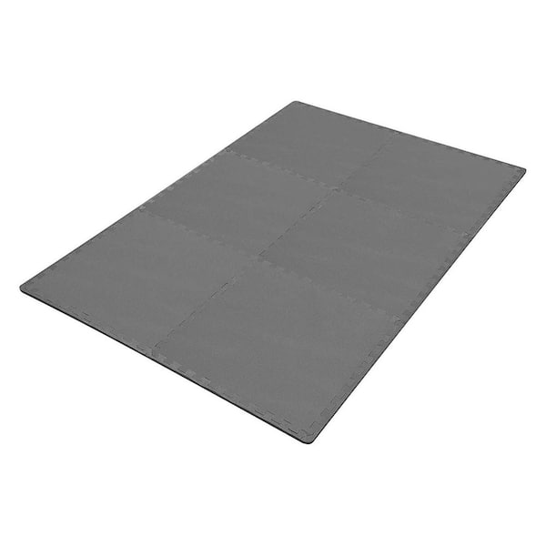 Gray 24 in. W x 24 in. L x 0.5 in. T EVA Interlocking Foam Gym Flooring Mat (6 Tiles/Pack) (24 sq. ft.)