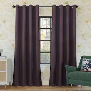 Oslo Theater Grade Fig Polyester Solid 52 in. W x 54 in. L Thermal Grommet Blackout Curtain