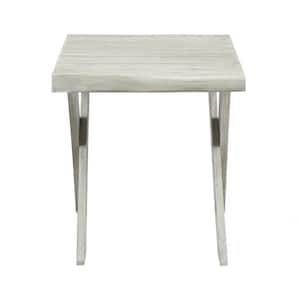 Eaglewood Light Gray Square Wood Outdoor Side Table