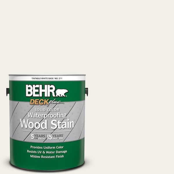 BEHR DECKplus 1 gal. #SC-337 Pinto White Solid Color Waterproofing Exterior Wood Stain
