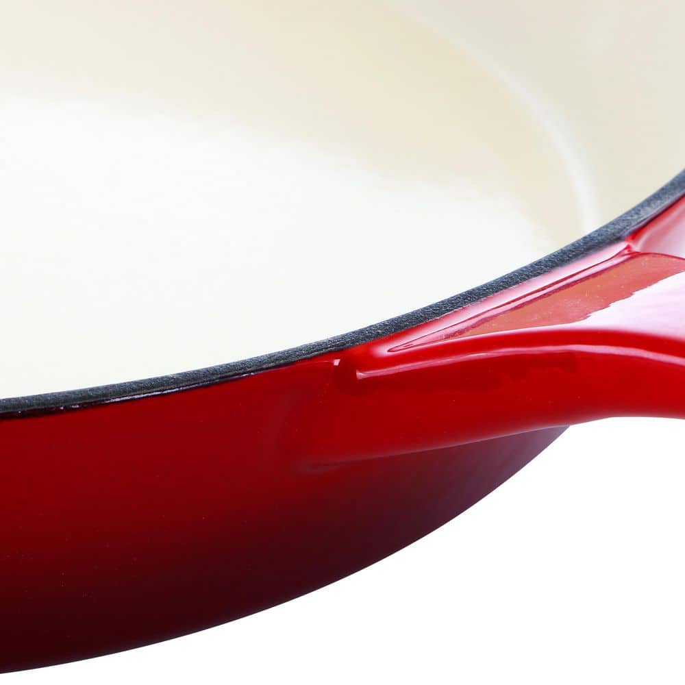 Scarlet Red 12" Enameled Cast Iron Skillet with Dual Handles