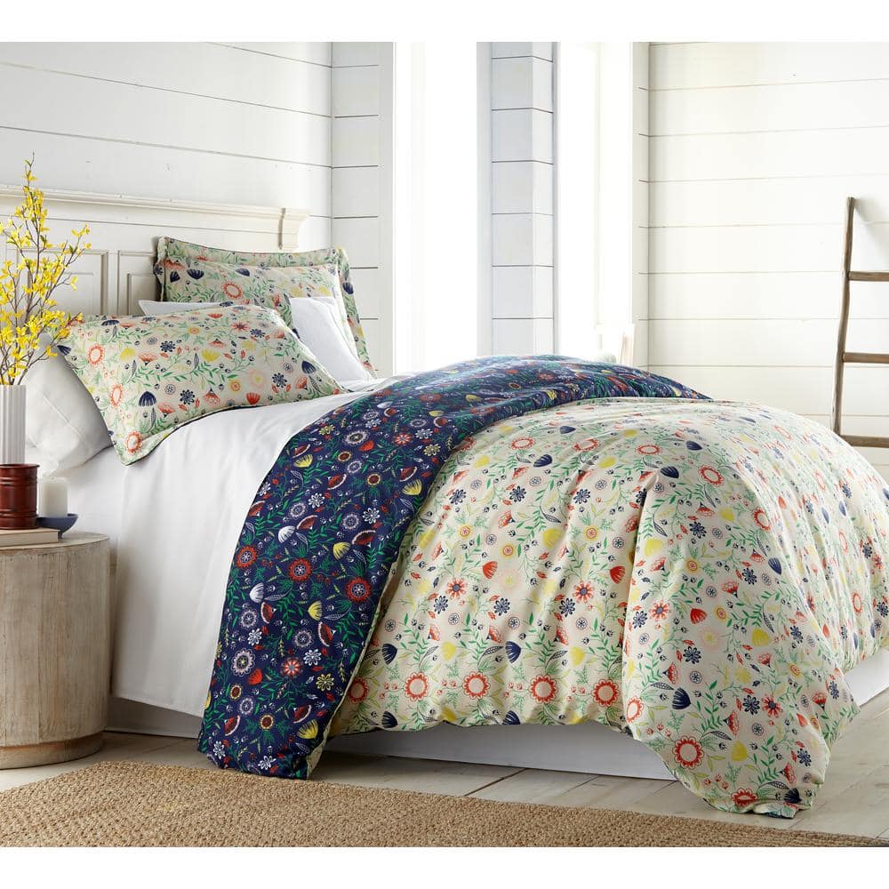 SOUTHSHORE FINE LINENS Boho Bloom 2-Piece Multi-Color Twin/Twin XL King ...