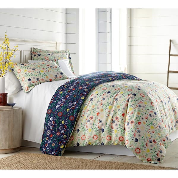 SOUTHSHORE FINE LINENS Boho Bloom 2-Piece Multi-Color Twin/Twin XL King ...