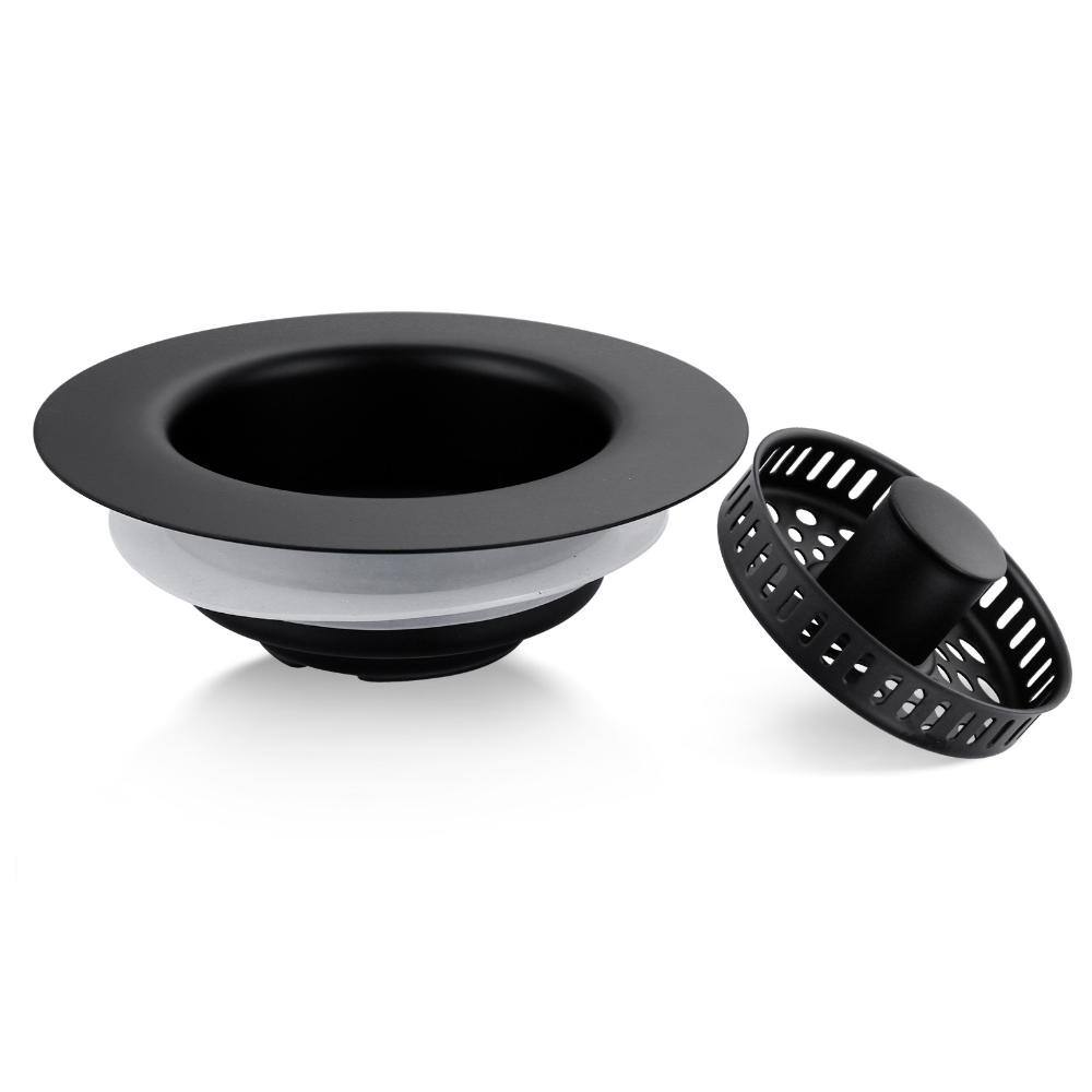 Matte Black Finish 304 Stainless Steel 3-in-1 Universal Kitchen Sink Strainer with Pop-Up Stopper price history on PriceWatchPro