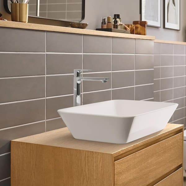 Hansgrohe Rebris E Single Handle Single Hole Bathroom Faucet in