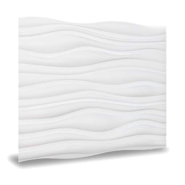 INNOVERA DECOR BY PALRAM 24'' x 24'' Dunes PVC Seamless 3D Wall Panels in White 1-Piece