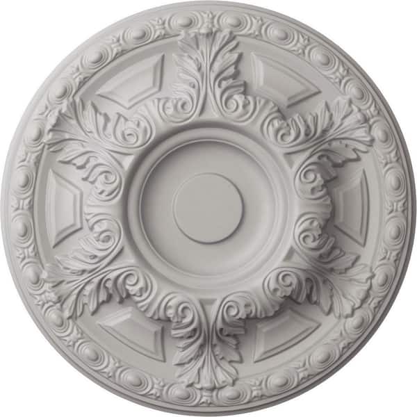 Ekena Millwork 23-1/2 in. x 2-3/4 in. Granada Urethane Ceiling Medallion (Fits Canopies upto 7-1/8 in.), Ultra Pure White