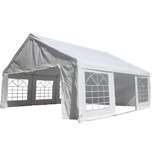 20 ft. x 20 ft. White Heavy Duty Outdoor Wedding tent Carport Events Shelter Tent with Storage Carry Bags