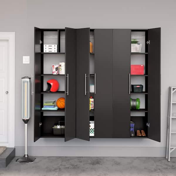 HangUps 72 in. W x 72 in. H x 12 in. D Storage Cabinet Set C in Black ( 3 Piece )