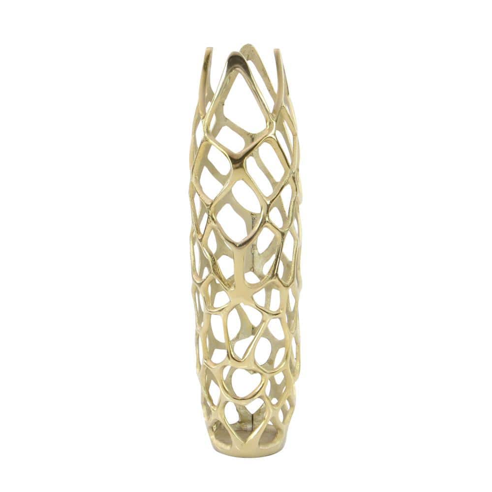 Gold Coral Decorative Metal Table Vase