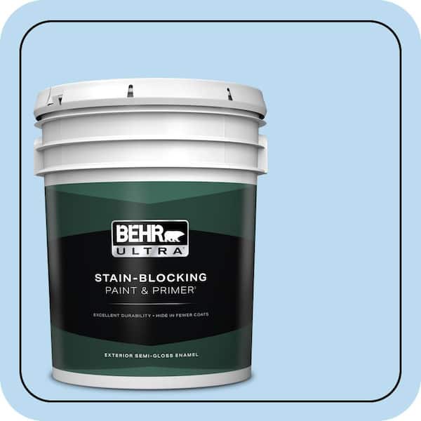 BEHR ULTRA 5 gal. #P510-1 Greek Isles Semi-Gloss Enamel Exterior Paint & Primer