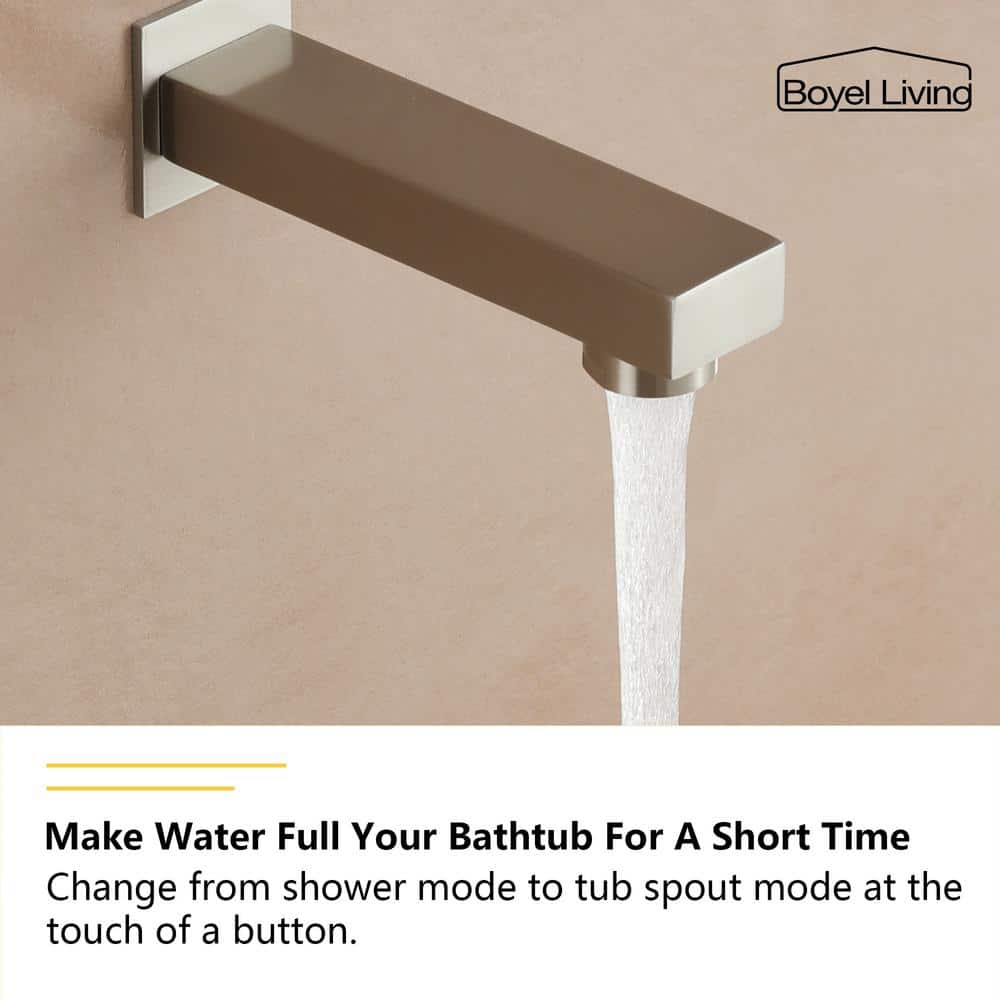 Brushed Nickel Wall Mounted Rainfall Shower System with Handheld