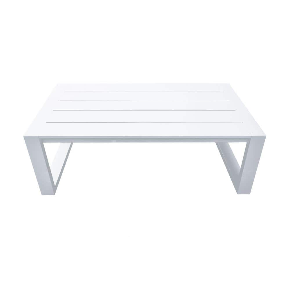 Aelani White Aluminum Modern Outdoor Coffee Table