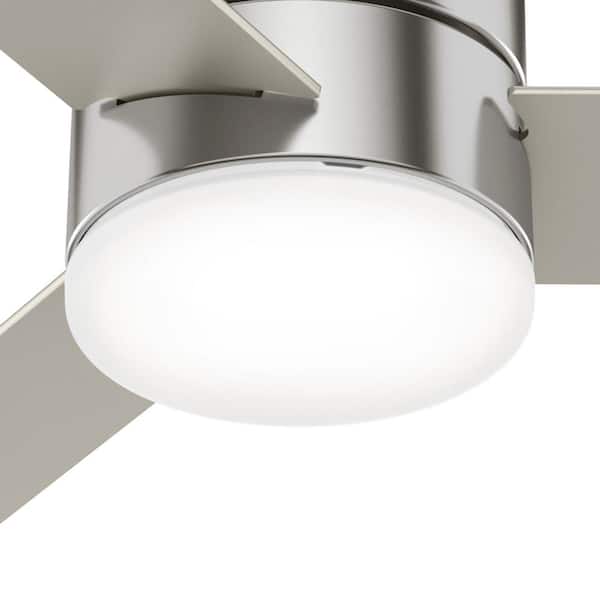 Hunter - Minimus 52 in. Integrated LED Indoor Brushed Nickel Ceiling Fan with Remote and Light Kit